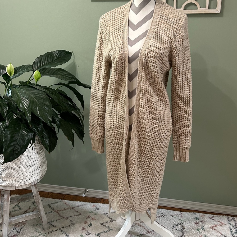 Poof Excellence Beige Chunky Knit Cardigan